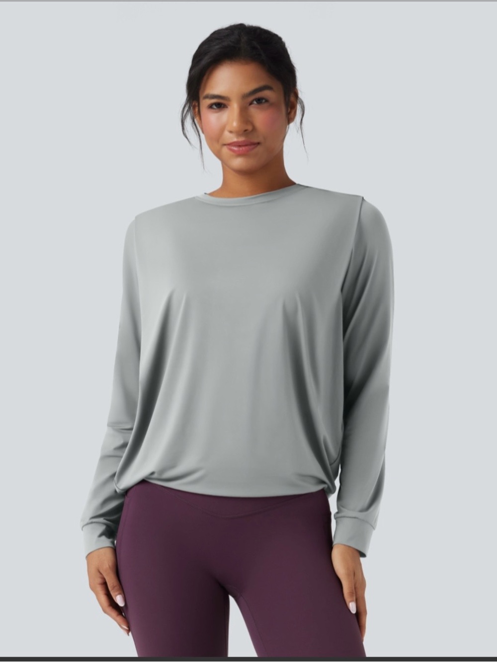 Light Gray Long Sleeve Women's Yoga Sportswear UPF50+